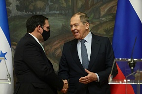 Discurso y respuestas a las preguntas de los medios de comunicación del Ministro de relaciones exteriores de Rusia, S. Lavrov, durante una conferencia de Prensa conjunta con el Ministro de relaciones exteriores de la República de Honduras, L. R. Banegas