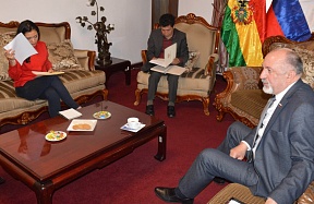 Reunión con el Presidente del Senado y el Presidente de la Cámara de Diputados de la Asamblea Legislativa Plurinacional de Bolivia