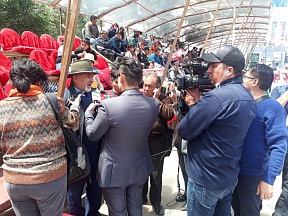 La entrevista a la prensa boliviana La entrevista a la prensa boliviana